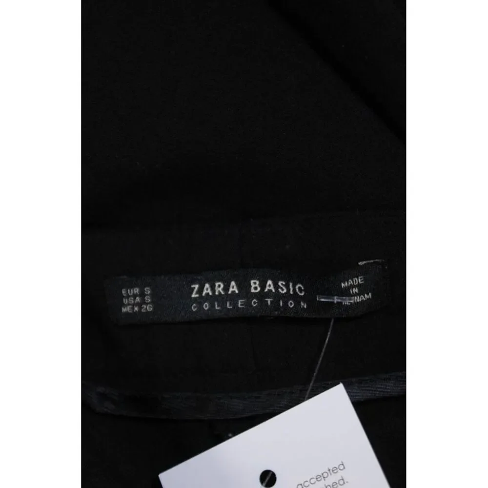 Zara Women's Button Closure Straight Leg Ankle Dress Pants Black Size S